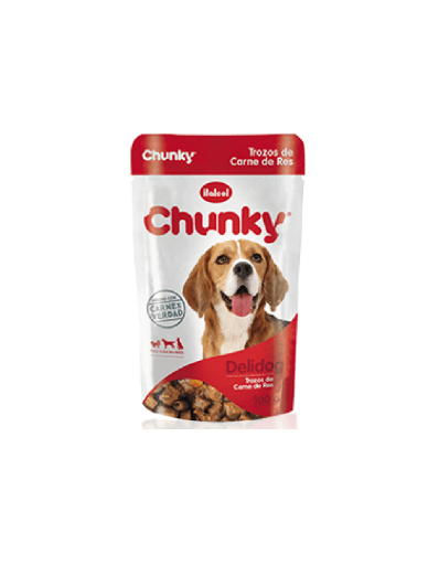 [153738] POUCH CHUNKY PERRO CARNE DE RES 100 GR